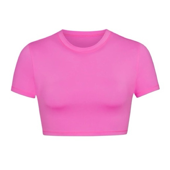 SKIMS Tops - SKIMS Fits Everybody Super Cropped T-Shirt - Neon Orchid Crop Top
